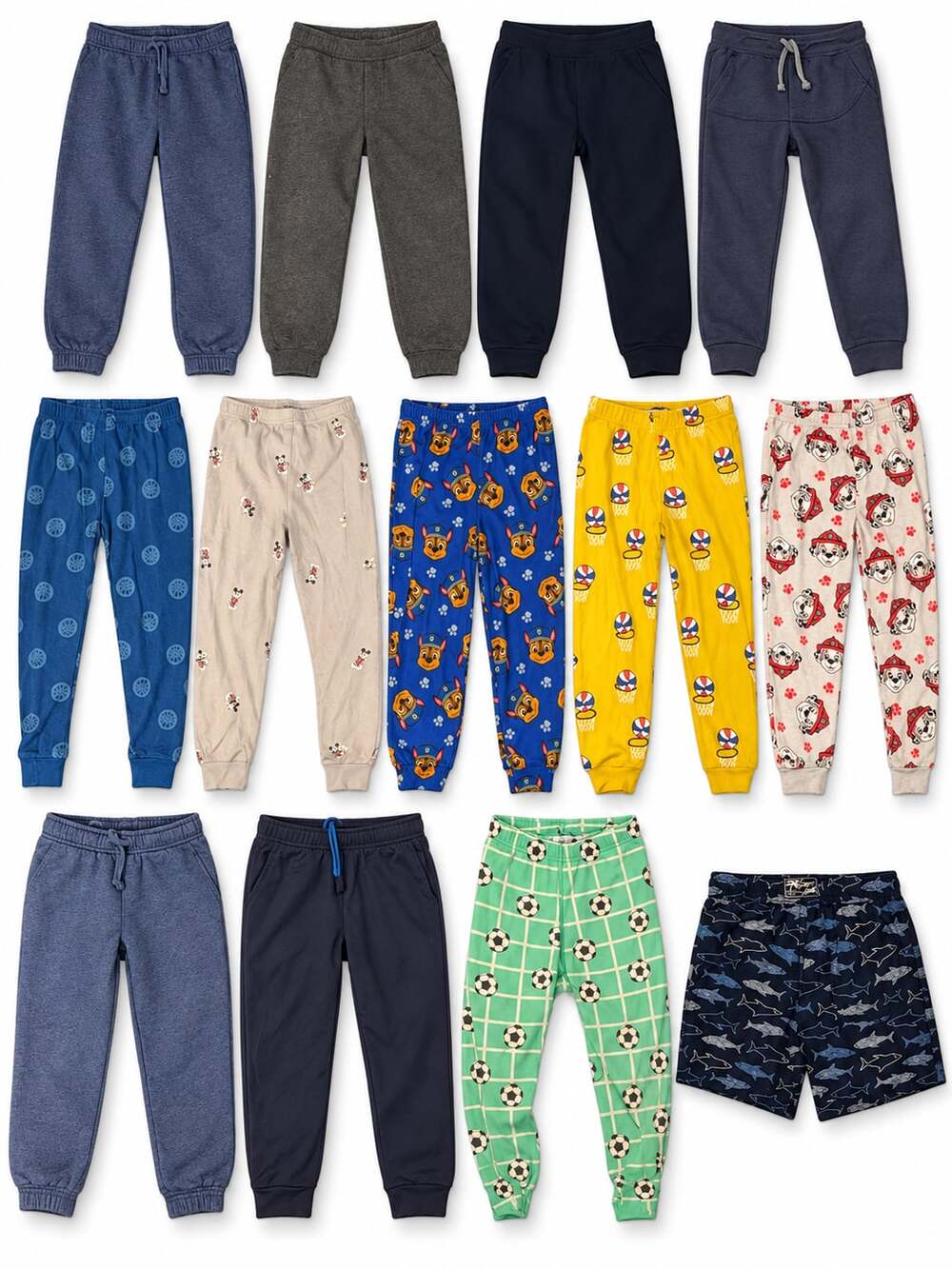 Toddler Boys Mixed Lot of Joggers, Sweatpants, and Shorts - Assorted Brands